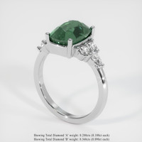 4.50 Ct. Bluish Green Sapphire Ring, Platinum 950 2