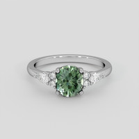 1.40 Ct. Green Sapphire Ring, Platinum 950 1