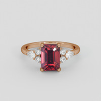 2.80 Ct. Red Garnet Ring, 14K Rose Gold 1