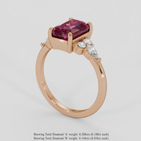 2.80 Ct. Red Garnet Ring, 14K Rose Gold 2
