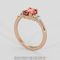 2.09 Ct. Padparadscha Sapphire Ring, 14K Rose Gold 2