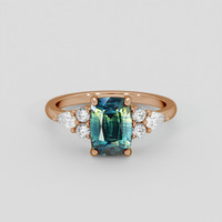 2.20 Ct. Bi Color Sapphire Ring, 14K Rose Gold 1