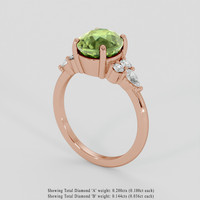 3.44 Ct. Green Sapphire Ring, 14K Rose Gold 2