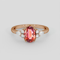 2.09 Ct. Padparadscha Sapphire Ring, 18K Rose Gold 1