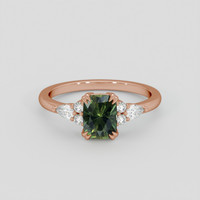 1.60 Ct. Yellowish Green Sapphire Ring, 18K Rose Gold 1