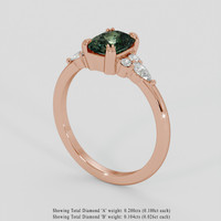 1.60 Ct. Yellowish Green Sapphire Ring, 18K Rose Gold 2