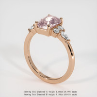 2.57 Ct. Peach Sapphire Ring, 18K Rose Gold 2