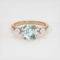 1.79 Ct. Bluish Green Sapphire Ring, 18K Rose Gold 1
