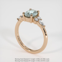1.79 Ct. Bluish Green Sapphire Ring, 18K Rose Gold 2
