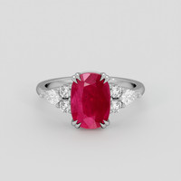 2.29 Ct. Pinkish Red Ruby Ring, Silver 1