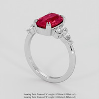 2.29 Ct. Pinkish Red Ruby Ring, Silver 2