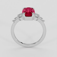 2.29 Ct. Pinkish Red Ruby Ring, Silver 3