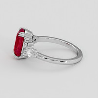 2.29 Ct. Pinkish Red Ruby Ring, Silver 4