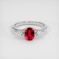 1.14 Ct. Pinkish Red Ruby Ring, 10K White Gold 1