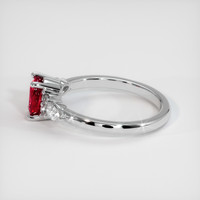 1.14 Ct. Pinkish Red Ruby Ring, 10K White Gold 4