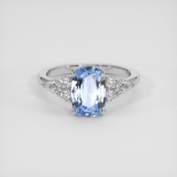 1.80 Ct. Blue Sapphire Ring, 10K White Gold 1