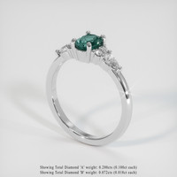 0.62 Ct. Greenish Blue Sapphire Ring, 10K White Gold 2