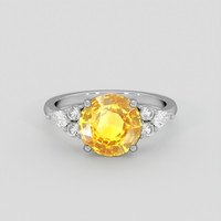 3.09 Ct. Yellow Sapphire Ring, 10K White Gold 1