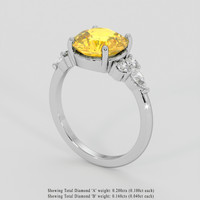 3.09 Ct. Yellow Sapphire Ring, 10K White Gold 2