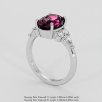 3.00 Ct. Purplish Pink Garnet Ring, 14K White Gold 2
