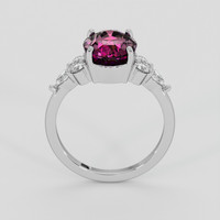 3.00 Ct. Purplish Pink Garnet Ring, 14K White Gold 3