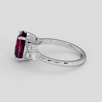 3.00 Ct. Purplish Pink Garnet Ring, 14K White Gold 4