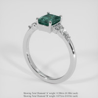 1.15 Ct. Green to Purple Alexandrite Ring, 14K White Gold 2