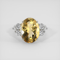 8.89 Ct. Yellow Citrine Ring, 14K White Gold 1