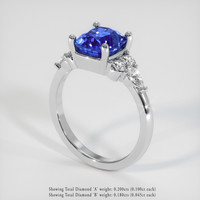 2.41 Ct. Sapphire Ring, 14K White Gold 2