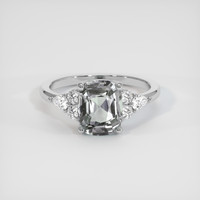 3.03 Ct. Green Sapphire Ring, 14K White Gold 1