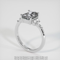 3.03 Ct. Green Sapphire Ring, 14K White Gold 2