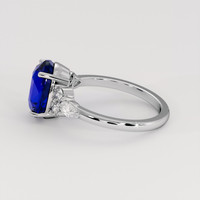 4.13 Ct. Blue Sapphire Ring, 14K White Gold 4