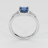 1.53 Ct. Blue Sapphire Ring, 14K White Gold 3