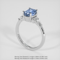 2.52 Ct. Blue Sapphire Ring, 14K White Gold 2