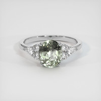 2.38 Ct. Green Sapphire Ring, 14K White Gold 1
