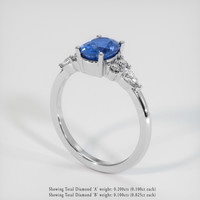 1.59 Ct. Blue Sapphire Ring, 14K White Gold 2