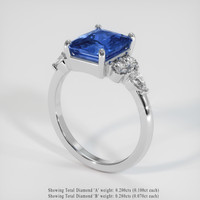 3.26 Ct. Blue Sapphire Ring, 14K White Gold 2