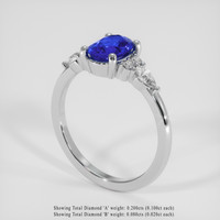 1.11 Ct. Blue Sapphire Ring, 14K White Gold 2