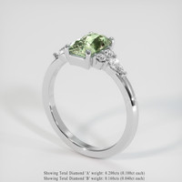 1.83 Ct. Green Sapphire Ring, 14K White Gold 2
