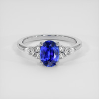1.20 Ct. Blue Sapphire Ring, 14K White Gold 1