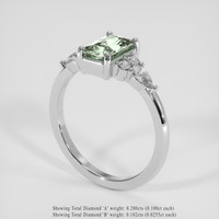 1.17 Ct. Bluish Green Sapphire Ring, 14K White Gold 2