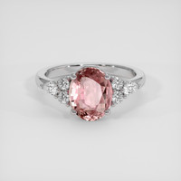 3.03 Ct. Pinkish Brown Sapphire Ring, 14K White Gold 1