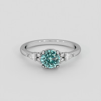2.08 Ct. Bluish Green Sapphire Ring, 14K White Gold 1