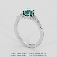 2.08 Ct. Bluish Green Sapphire Ring, 14K White Gold 2