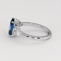 2.64 Ct. Blue Sapphire Ring, 14K White Gold 4