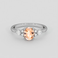 1.20 Ct. Padparadscha Sapphire Ring, 14K White Gold 1