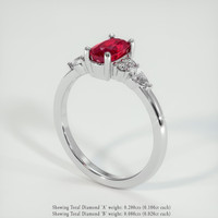 0.92 Ct. Ruby Ring, 14K White Gold 2