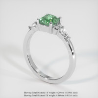 1.21 Ct. Green Sapphire Ring, 14K White Gold 2