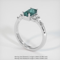 1.26 Ct. Greenish Blue Sapphire Ring, 14K White Gold 2