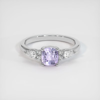 0.74 Ct. Purple Sapphire Ring, 14K White Gold 1